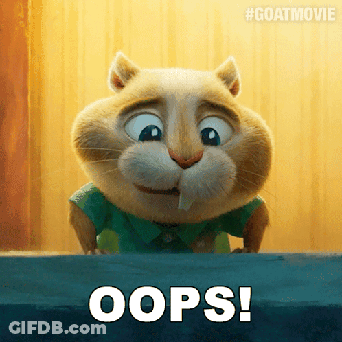 Cartoon Cat With Oops Text GIF