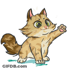 Cartoon Cat With Paw In Air GIF