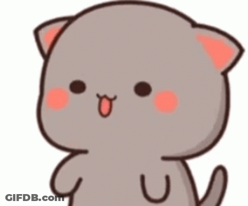Cartoon Cat With Pink Nose And Ears GIF