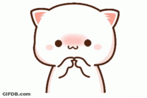 Cartoon Cat With Pink Nose Covering Mouth GIF
