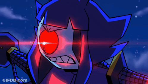 Cartoon Cat With Purple Beam Ears GIF