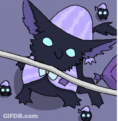 Cartoon Cat With Purple Hat GIF