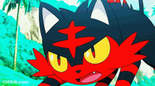Cartoon Cat With Red And Black Stripes And Yellow Star GIF