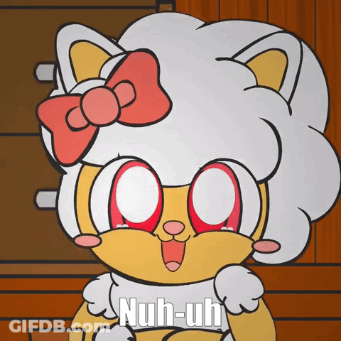 Cartoon Cat With Red Bow Nuh-Uh GIF