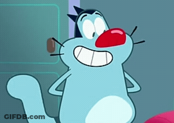 Cartoon Cat With Red Nose Smiling GIF