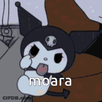 Cartoon Cat With Skull And Moara GIF