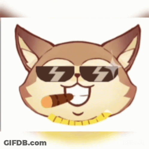Cartoon Cat With Sunglasses And Cigar GIF