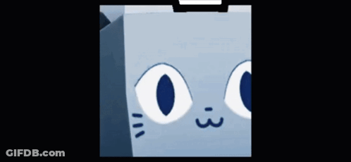Cartoon Cat With White Eyes And Black Outline GIF
