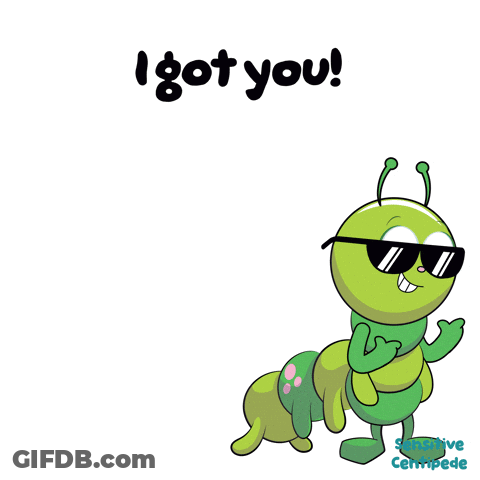 Cartoon Caterpillar Sunglasses I Got You GIF