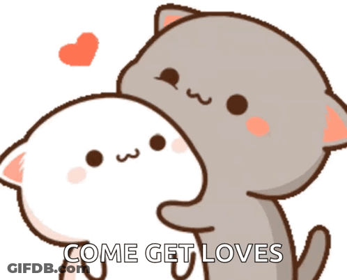 Cartoon Cats Hugging Come Get Loves GIF