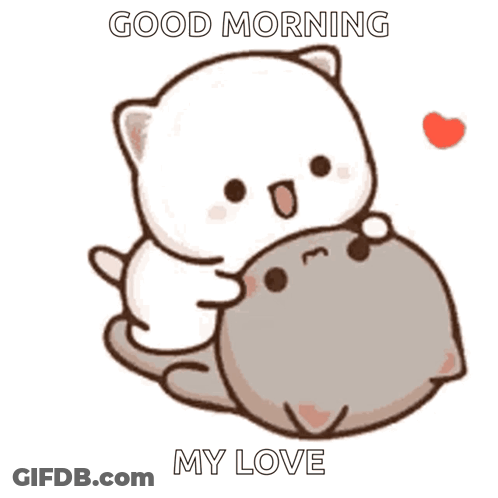 Cartoon Cats Hugging Good Morning My Love GIF