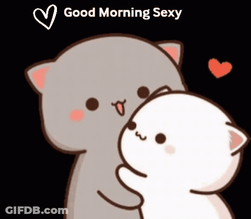 Cartoon Cats Hugging Good Morning Sexy GIF