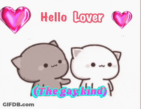 Cartoon Cats Hugging Hello Lover GIF