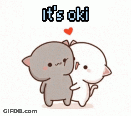 Cartoon Cats Hugging It's Ok GIF
