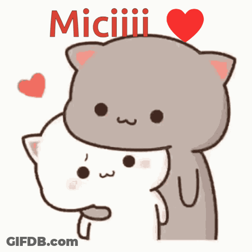 Cartoon Cats Hugging Miciii GIF