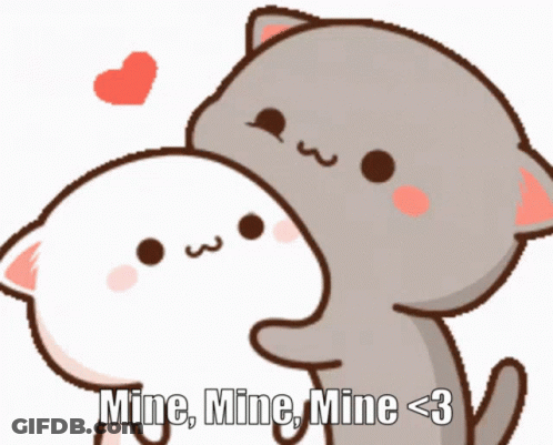 Cartoon Cats Hugging Mine Mine Mine GIF