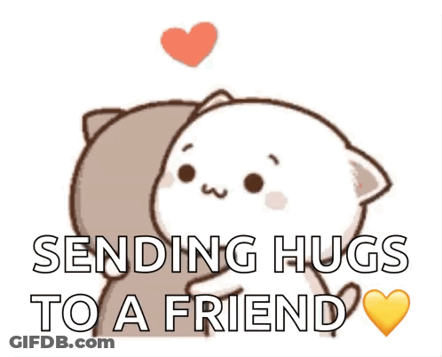 Cartoon Cats Hugging Sending Hugs To A Friend GIF