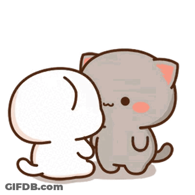 Cartoon Cats Hugging With Heart GIF