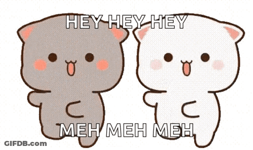 Cartoon Cats Saying Hey Meh GIF