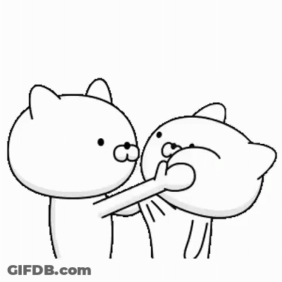 Cartoon Cats Standing Next To Each Other GIF