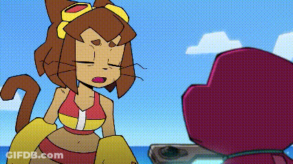 Cartoon Cats Standing On Beach GIF