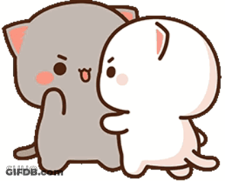 Cartoon Cats Standing Together GIF
