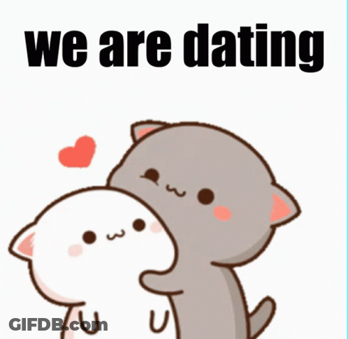 Cartoon Cats We Are Dating GIF