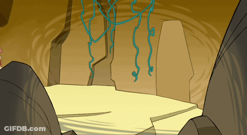 Cartoon Cave With Blue Vine GIF