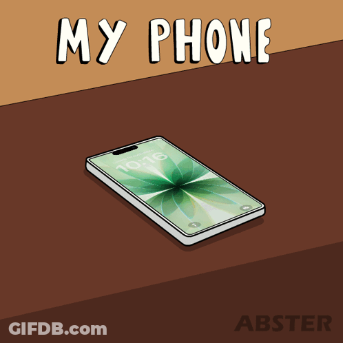 Cartoon Cell Phone Saying My Phone GIF