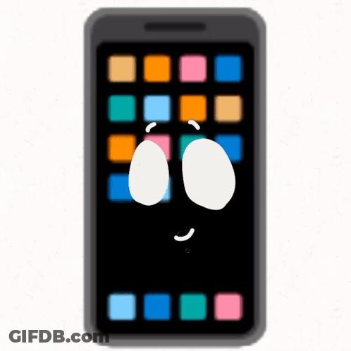 Cartoon Cell Phone With Face GIF