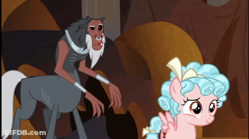Cartoon Centaur And Pony GIF