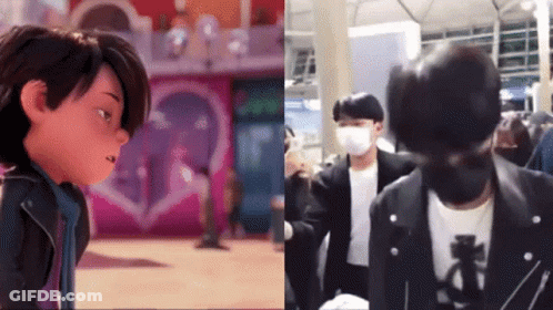 Cartoon Character And Masked Man GIF