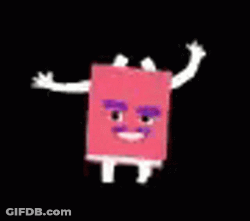 Cartoon Character Arms Outstretched In Pink Shirt And White Pants GIF