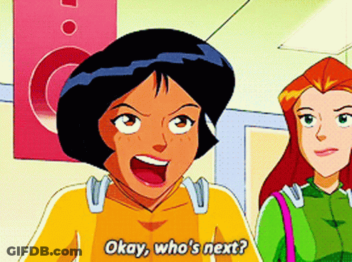 Cartoon Character Asking Okay Who's Next GIF