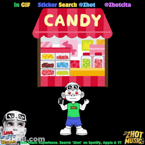 Cartoon Character At Candy Stand GIF