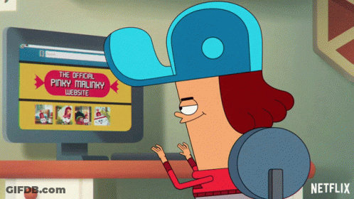 Cartoon Character At Computer GIF