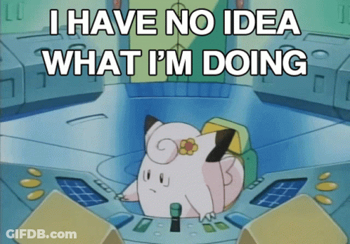 Cartoon Character At Desk Saying I Have No Idea What I'm Doing GIF