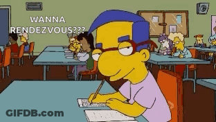 Cartoon Character At Desk Wanna Rendezvous GIF