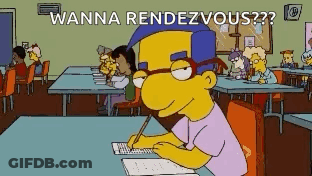Cartoon Character At Desk Wanna Rendezvous GIF