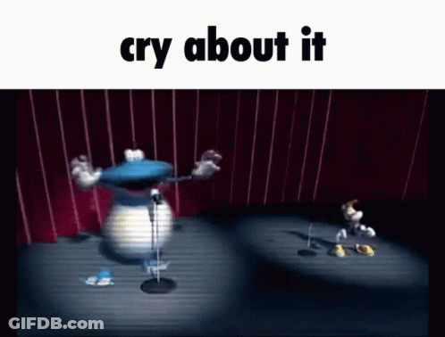 Cartoon Character At Microphone Cry About It GIF