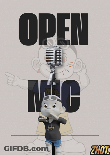 Cartoon Character At Open Mic GIF