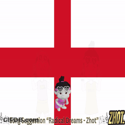 Cartoon Character At Red And White Cross With Radical Dreams GIF
