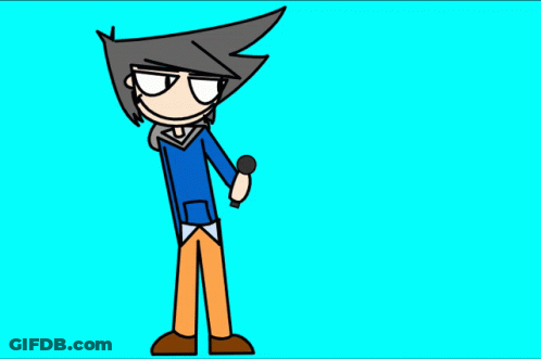 Cartoon Character At Store With Chinese Writing GIF
