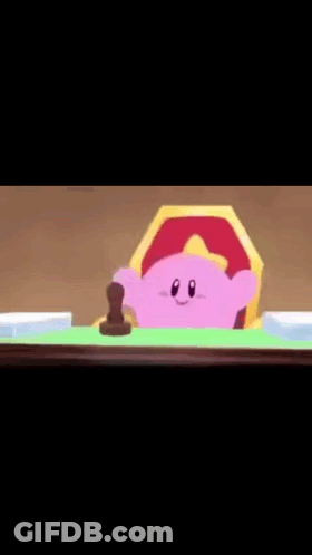 Cartoon Character At Table Holding Paper GIF