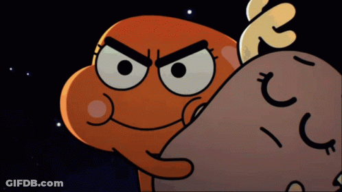 Cartoon Character Attacked By Food GIF