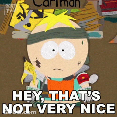 Cartoon Character Bandage Says Hey That's Not Nice GIF