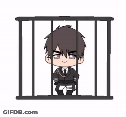 Cartoon Character Behind Bars In Prison Cell GIF