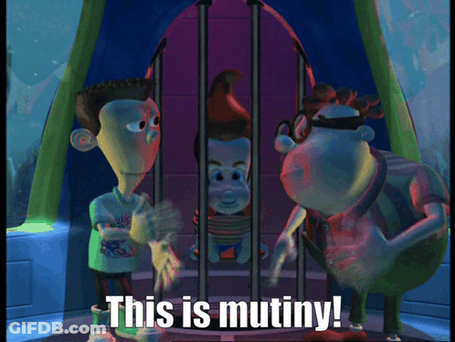 Cartoon Character Behind Bars Mutiny GIF