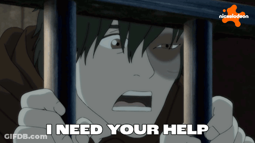 Cartoon Character Behind Bars Saying I Need Your Help GIF