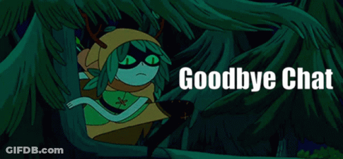 Cartoon Character Behind Tree Goodbye Chat GIF